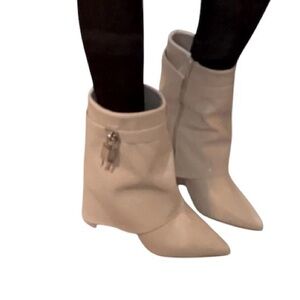 Winter White Ankle Shark Boots